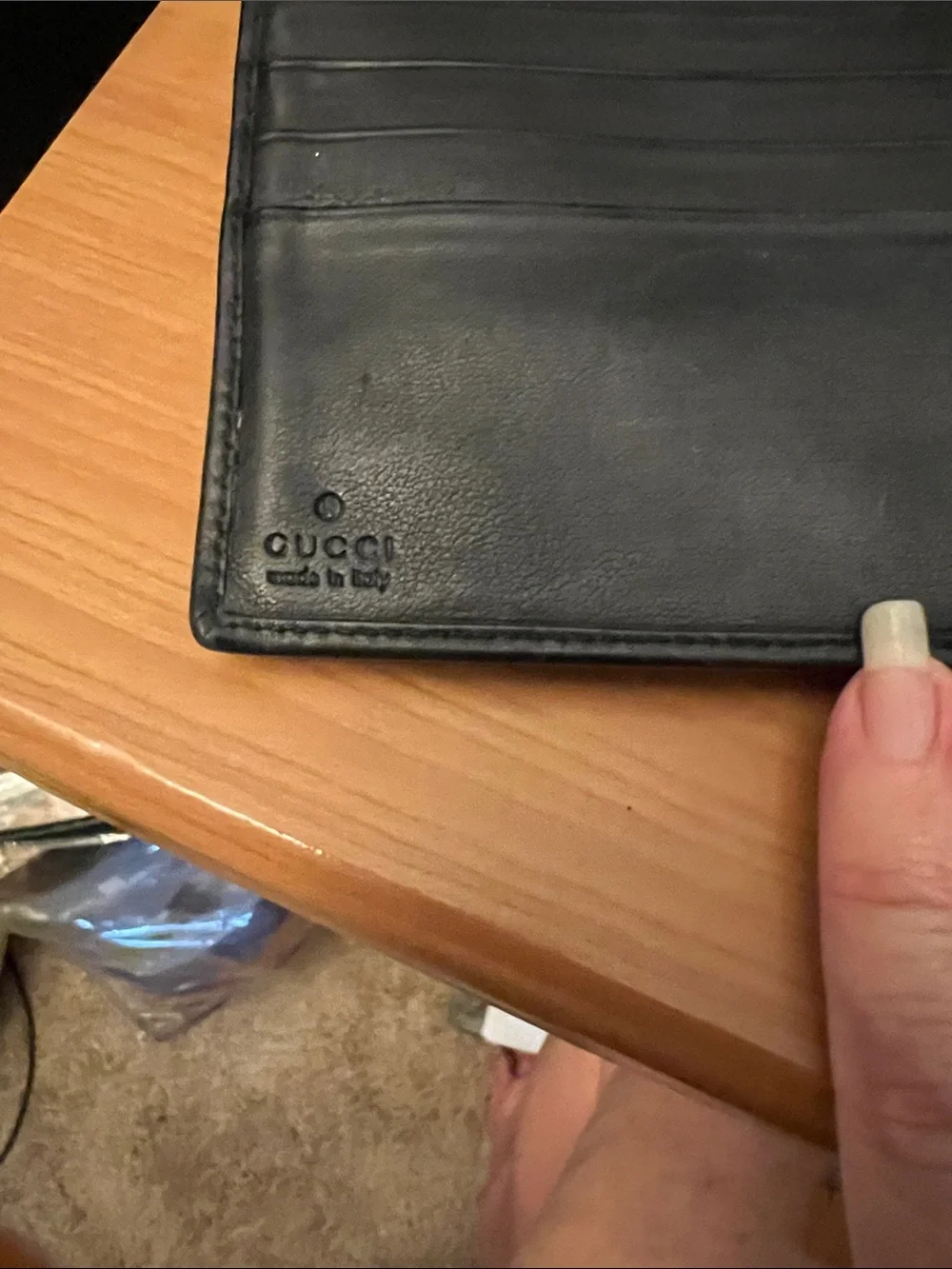 Gucci vintage unisex Black Leather Wallet